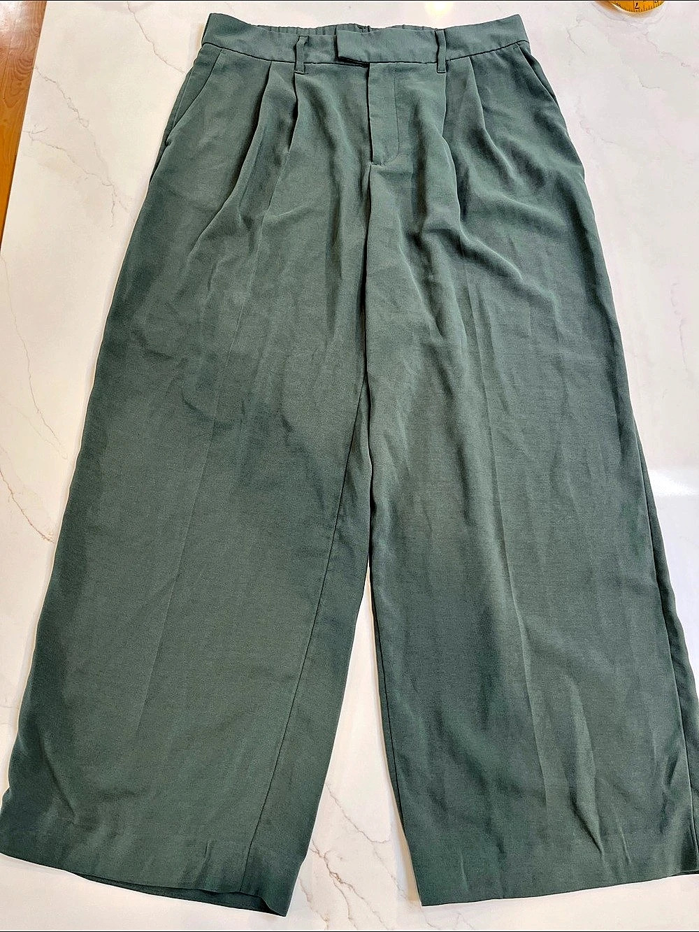 New Day Wide Leg Trousers in Sage Green Size 12